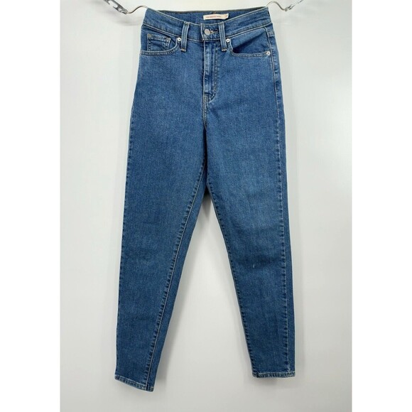 LEVI'S Womens High Waist‎ Tapered Jeans W24 Blue Cotton see tag - Picture 1 of 11